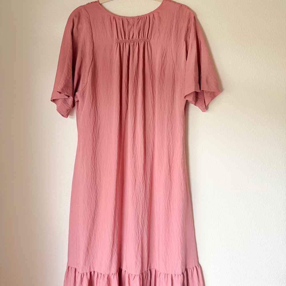 Anthropologie Mauve Pink V-Neck Waistless Maxi Dress, Size Small - Picture 10 of 10